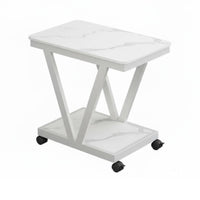 Nordic aesthetic Rolling C-Table Mobile Design Nightstand dual-leveled Storage Household Furniture Lockable casters for Remote Workers, Apartment Dwellers, Homeowners, Living Room, Bedroom, Small Spaces, Home Office