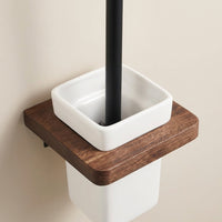 Towel Rack Wall Mounted Walnut Wood, Space Saving Bath Holder for Washroom & Powder Room, Punch Vintage Style, Elegant Light Design for Homeowners