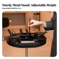 Multi-Functional Hair colorist's Rolling Tray Customized Tool Slots Adjustable Tray on Wheels Long-Lasting Construction Salon Equipment Easy to Clean for Tattoo Artists, Hairstylists, Estheticians, Beauty Parlor, Barbershop, Spa