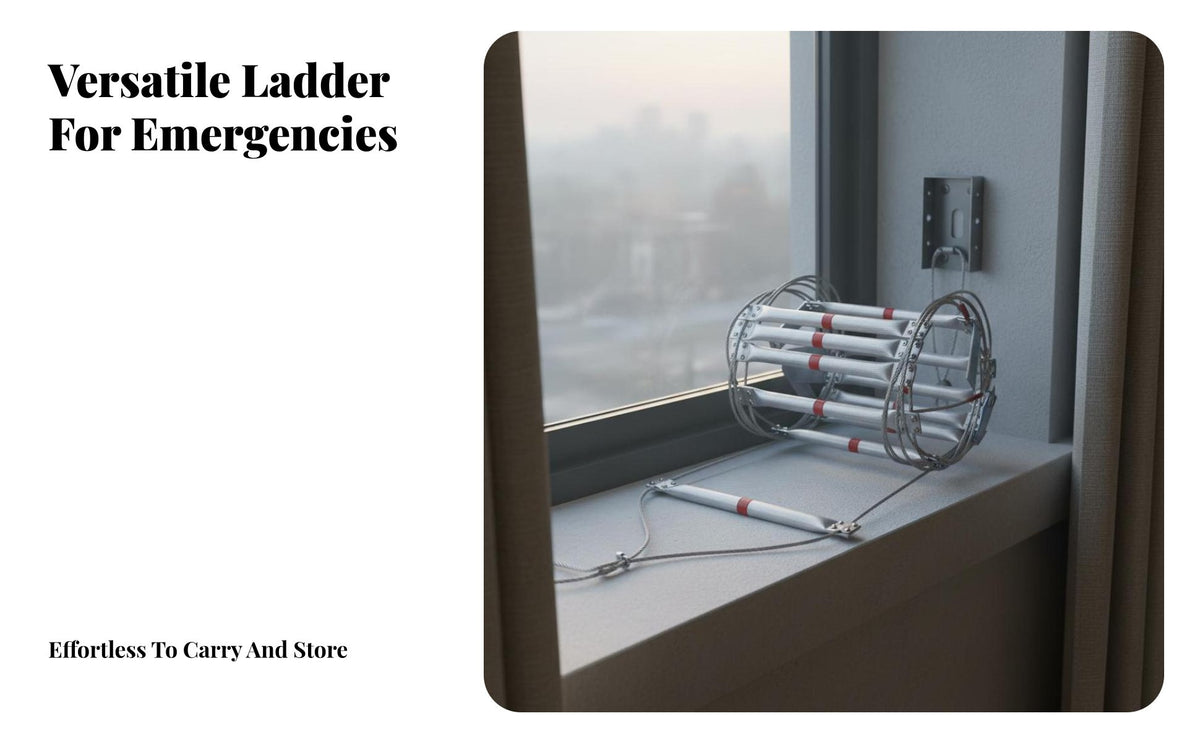 Fire Evacuation Rope Ladder Fireproof Portable Emergency Ladder Heavy Duty Equipment for Building Residents, Construction Sites, Outdoor Activities