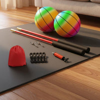 Comfortable Grip Rainbow Arm Exercise Ball Anti-Tangle Cord Elastic Rebound Ball Full Body Workout for Seniors, Women, Square Dancing