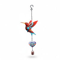 Bird Wind Chime Outdoor Wind Chime with Bell Hanging Decoration Metal Ornament Colorful for Gardeners, Garden, Patio