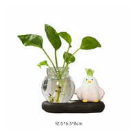 Garlic Bird Figurine High-Gloss Finish Small Creature Statue Handmade for Desk
