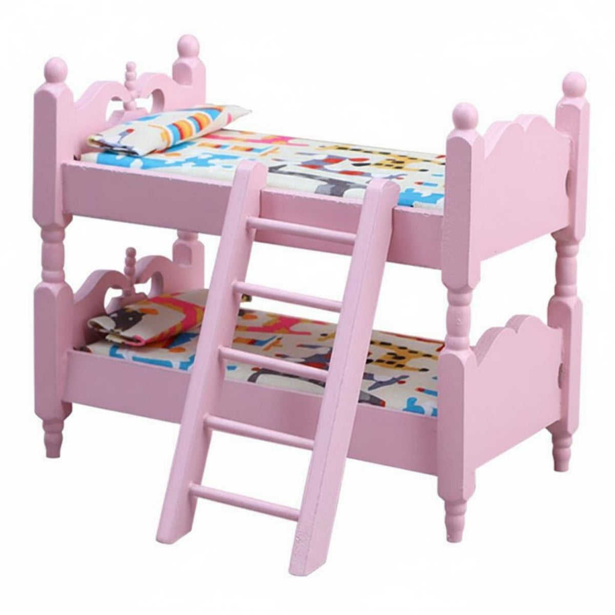 1:12 Scale Bunk Bed Scene Prop Dollhouse Bunk Bed Smooth Edges Miniature Furniture for Collectors