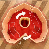 Interactive Cat Tunnel House Playful Cat Tunnel with Openings Enclosed Pet Furniture Cozy for Cats