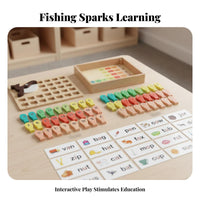 Hand-Eye Coordination Alphabet Fishing Game Fine Movement Skills Development Fishing Game Learn to Spell Alphabet Learning Toy Strong Attractive Components for Toddlers, Preschoolers, Home School, Classroom
