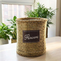 Plant Pots for Indoor Plants with Waterproof Liner, Floor Standing Indoor Plant Pot and Flower Pots, Seagrass Woven Basket, 1 Pack Storage Basket
