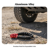 Black Sleeve Winch Recovery Loop Compact Synthetic Rope Recovery Accessory Heavy Duty Vehicle Gear for Winching, Towing