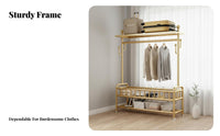 unrestrictedstanding Rolling Garment Rack with Shelf Minimalist Design Clothes Rail Easy Assembly Clothing Organizer sturdy Duty for Homeowners, Students, Renters, Balcony, Dorm Room, Entryway
