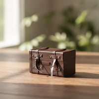 Vintage Dollhouse Trunk Faux Leather Miniature Trunk Lightweight Miniature Suitcase Portable for Crafters, Diorama