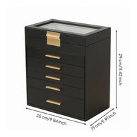 Multi-Layer Jewelry Organizer Rectangular Drawer Jewelry Box Flat Dresser Surface Storage