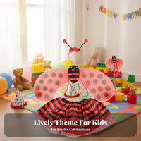 Ladybug Costume Set Easy to Wear Ladybug Dress-up Appendages Bright Colorful Designs Appendages for Children, Girls, School Plays, Birthday Parties