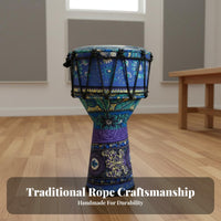 Rich Resonant Sound Djembe Drum Early Education Tool Percussion Instrument Portable Rope Tuning System for Beginners, Children, Musicians, Music Class, Live Performance, Home Practice, Jam Sessions
