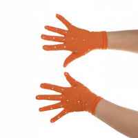 Breathable Rhinestone Figure Skating Gloves Transparent Performance Gloves for Children, Women, Competition, Dance