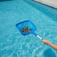 Pool Net with Fine Mesh Bag Tapered Leaf Skimmer with Plastic Frame Pool Leaf Skimmer Wide-Mouth Easy Scoop Edge