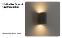 Minimalist Design Cement Wall Light Wabi-Sabi Aesthetic Terrazzo Wall Sconce Hand-Polished Cylindrical up down Light for Restaurant Owners, Interior Designers, Homeowners, Dining Room, Hallway, Staircase, Stairs