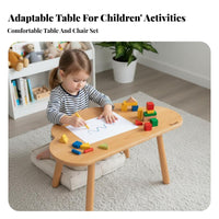 2 Pieces Sturdy & Safe Multi-Activity Table and Chair Set Easy to Easy-CleanShaped Play Set Rounded Corners kids' Furniture Built-in Storage for young children, Preschoolers, Daycare Providers, Nursery, creative activities, Classroom, Bedroom