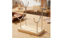 Jewelry Stand with Wooden Base Sturdy Necklace Organizer Stand Sturdy