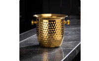 Ice Bucket Gold Ice Container Bucket with Handles Stainless Steel Beverage Chiller for Restaurant