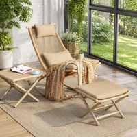 Metal Rocking Chair with Cushion & Pillow, Outdoor Patio Balcony Garden Chair, Weatherproof Rocking Lounge Chair with Side Table