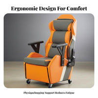 Reclining spinerest Gaming Chair with Footrest Headrest Pillow Recliner Seat Highspine Design Office Furniture Ergonomic comfort system for video game enthusiasts, Students, telecommuting Workers, Game Room, Internet Cafe, Study, Bedroom
