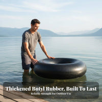Inflatable Fishing Boat Thickened Material Round Tire Boat Single Person Fishing Raft Sturdy-Duty Buoyant Tube Portable