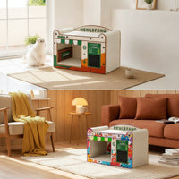 Corrugated Cat Scratching House Reinforced Cardboard Cat House Sturdy Scratch Box Long-Lasting for Cats, Kittens, Living Room, Apartment