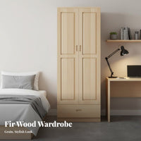 2-Door Wardrobe with Drawers complimentarystanding Bedroom Furniture sturdy Construction