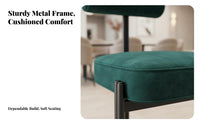 Modern Minimalist and design Scalloped spine featured Chair Slim Metal Legs Indoor Furniture Soft Upholstery Easy Assembly for Restaurant Owners, Interior Designers, Dining Room, Reception Area, Kitchen, Home Office