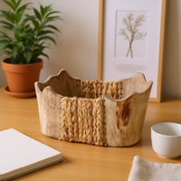Woven Basket Handwoven Organizer Basket Woven Decor Decoration