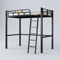 Metal Loft Bed Space Saving Loft Bed Frame No Box Spring Needed Furniture for Students, Teens, Small Apartments, Dorm Rooms, Bedrooms