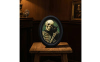 Oval Picture Frame Black Picture Frame with Insert Wooden for Halloween, Creepy Dwelling