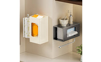 Under Cabinet Paper Towel Holder Easy Access Design Under Shelf Tissue Box Holder Strong Load-Bearing Hanging Storage Rack for Washroom