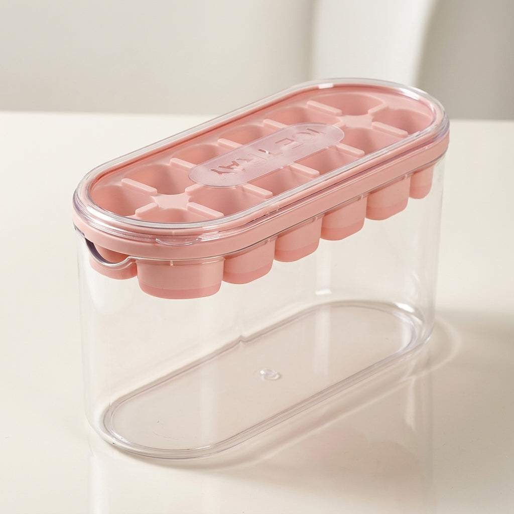 Baby Food Ice Tray with Lid and Storage Bin, Easy Release Silicone Heart Cube Tray for Party Supplies, Food Grade Summer Essentials, 1 Pack