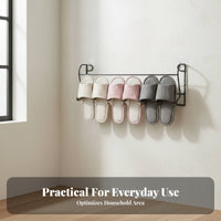 Wall Mounted Shoe Rack Space-Saving over the Door Shoe Organizer Wrought Iron Slipper Holder for Entryway, Washroom, Closet