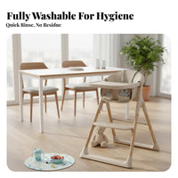 Anti-Tip Structure Foldable High Chair Easy to Clean Baby High Chair Safety Harness Foldable Baby Seat with Tray Lightweight for Toddlers, Grandparents, Kitchen, Travel, Restaurants, Family Visits