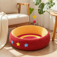 Cat Scratcher Bed with Ball Toy Nest-Shaped Cat Scratcher Bed Raisedborder Supply for Cats, Kittens, Living Room, Bedroom