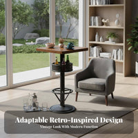 Urban design Counter Height Table and Stool Set Retro Design 3-Piece High-Top Dining Set With Backrest Commercial Furniture Sturdy Construction for Restaurant Owners, Homeowners, Cafe, morning alcove, Kitchen, Apartment