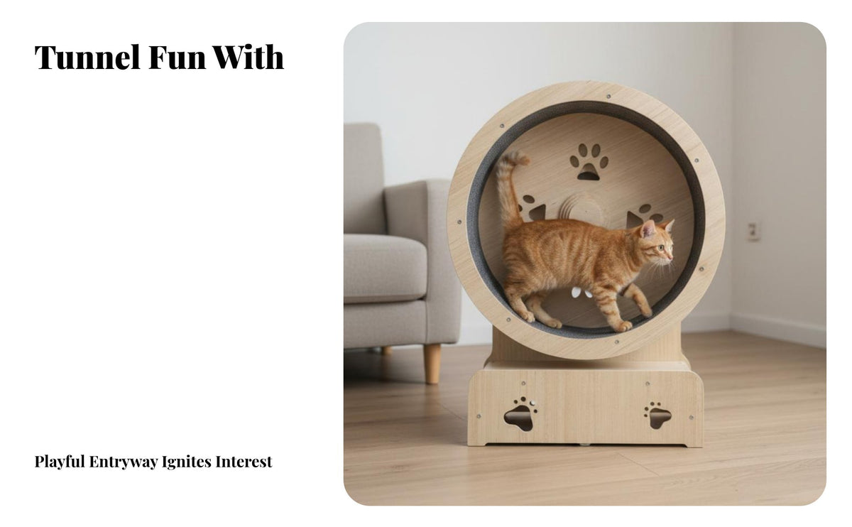 quiet Operation feline sprintning Wheel No Assembly Required Treadmill with Integrated Play framework Promotes Fitness Feline Exercise apparatus Reduces Boredom for Apartment, Indoors, Living Room, Home