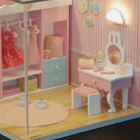 DIY Miniature House with Dust Cover Creative Miniature Room Set Collectible Model for Shelf