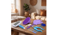 8 Pieces Pet Grooming Kit with Glove Textured Grip Grooming Kit with Massage Glove Fine-Tooth for Small Animals, Coat Care