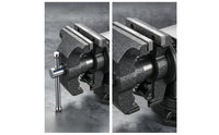 Bench Vise with Swivel Base Double-Jaw Bench Vise Cast-Metal for Workshops