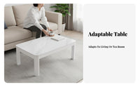 Snow White snow Finish Rounded Corner Low Table Modern Minimalist design Household Furniture Small Apartment accommodating Easy to Clean for Homeowners, Families, Adults, Living Room, Reception Area, Office, Lounge