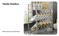 Installation-No-Installation Countertop Seasoning Holder No Tools Required Stainless Steel Condiment Stand Space Saving for Homemakers