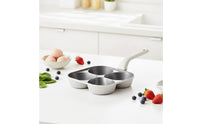 Nonstick Four-Cavity Frying Pan Deep-Well Egg Pan with Four Cavities Thick Egg Skillet Thickened for Students, Breakfast, Dorm Kitchens