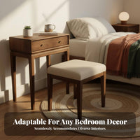 Wooden Dressing Table with Stool and Mirror sturdy Wood Construction Vanity Set Minimalist Design Spacious Storage for Teenagers