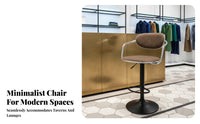 Ergonomic Backrest Adjustable Rolling Chair with Armrests Padded Seat Swivel Stool Quiet Wheels Paleice Furniture Woven Texture for Receptionists, Architects, Bar Counter, Reception Area, Study Room, Kitchen