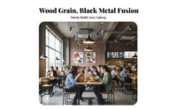 Sturdy Construction Industrial Aesthetic Dining Set Solid Structure Industrial Aesthetic Table and Seating Retro Design Commercial Furniture Natural Texture for Restaurant Owners, Homeowners, Quick-Service Shop, Cafeteria, Cafe, Eatery