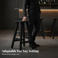 Wabi-Sabi Design Round Top Counter Stool Minimalist Look Bar Seating Built-in Footrest Sturdy Construction for Homeowners, Business Owners, Interior Designers, Restaurant, Cafe, Dining Space, Kitchen Island