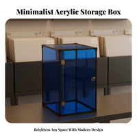 LP Album Storage Box Minimalist Design Vinyl Record Storage Box Dustproof Acrylic LP Display Case for Audiophiles, Desktop, Bookshelf